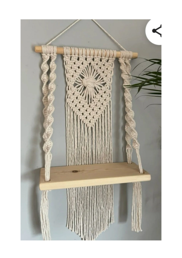 Ipsit Macrame wall hanging shelves for bedroom and bathroom (21 i...more - Image 2